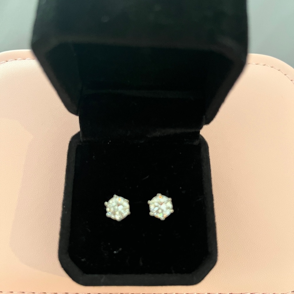 Elegant 2 carat total Moissanite earrings